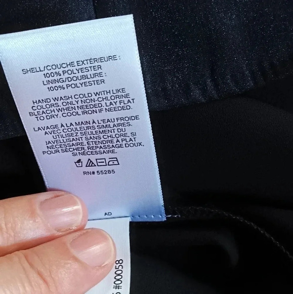 NEW Express black bouse w/ sheer overlay front/back, sheer ruffled sleeves s - Picture 6 of 7